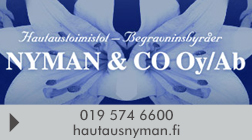 Hautaustoimisto Nyman & Co Oy Ab Begravningsbyrå logo